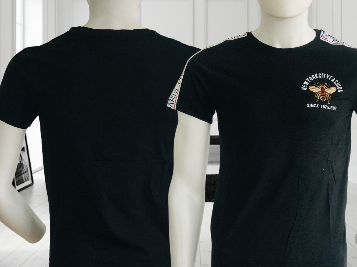 Playera Unisex. Elegante Abeja Bordada