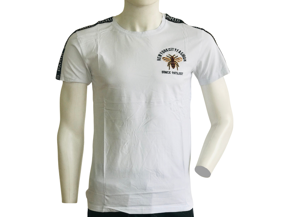 Playera Unisex. Elegante Abeja Bordada