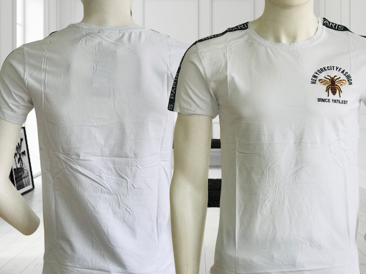 Playera Unisex. Elegante Abeja Bordada